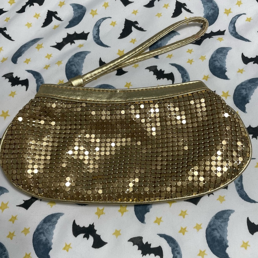 Gold sequined wristlet